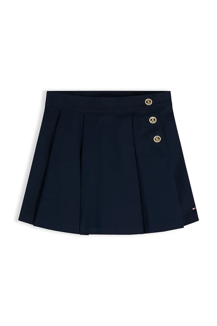 Tommy Hilfiger spódnica rozkloszowana z bawełną KG0KG09436.9BY2 granatowy AW26