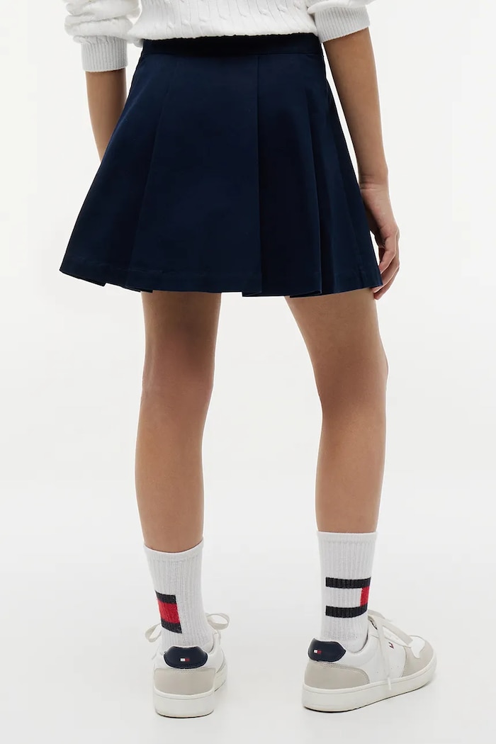 Tommy Hilfiger spódnica rozkloszowana z bawełną granatowy KG0KG09436.9BY2