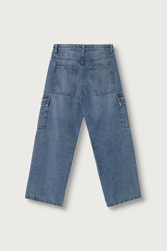 United Colors of Benetton Jeansy loose dziecięce 4KEHCF061.G.Seasonal granatowy AW26