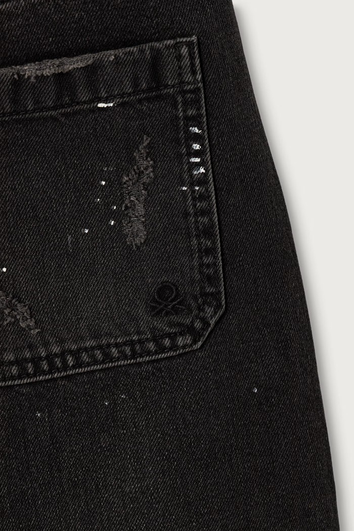 Băieți United Colors of Benetton Blugi loose pentru copii 4R76CF057.G.Reproposal negru