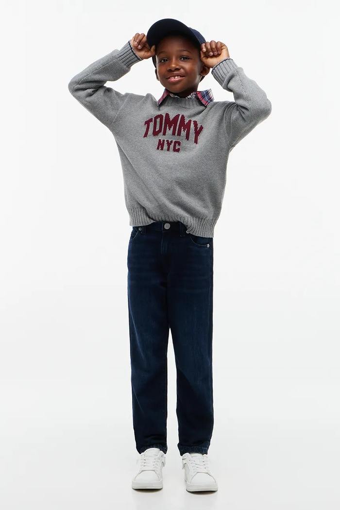 Chłopiec Tommy Hilfiger Jeansy straight dziecięce STRAIGHT KB0KB10685.9BY2 granatowy