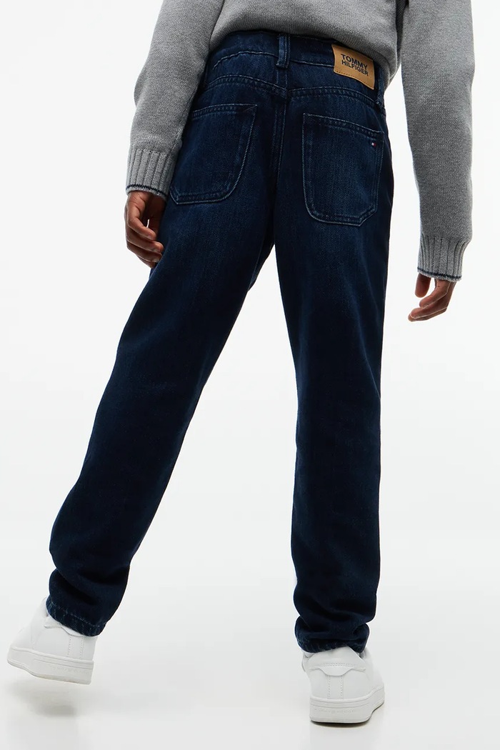 Jeansy straight dziecięce STRAIGHT Tommy Hilfiger granatowy KB0KB10685.9BY2