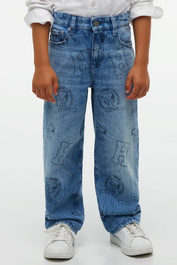 Tommy Hilfiger Jeansy loose dziecięce x Peanuts niebieski KB0KB10683.9BY2