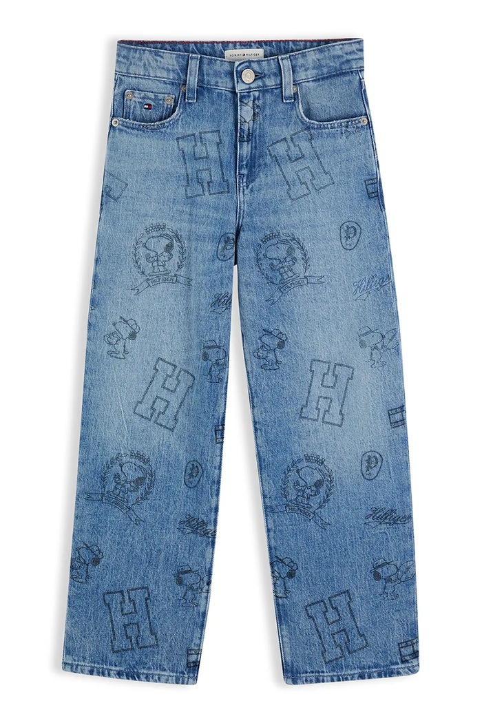 Tommy Hilfiger Jeansy loose dziecięce x Peanuts KB0KB10683.9BY2 niebieski AW26