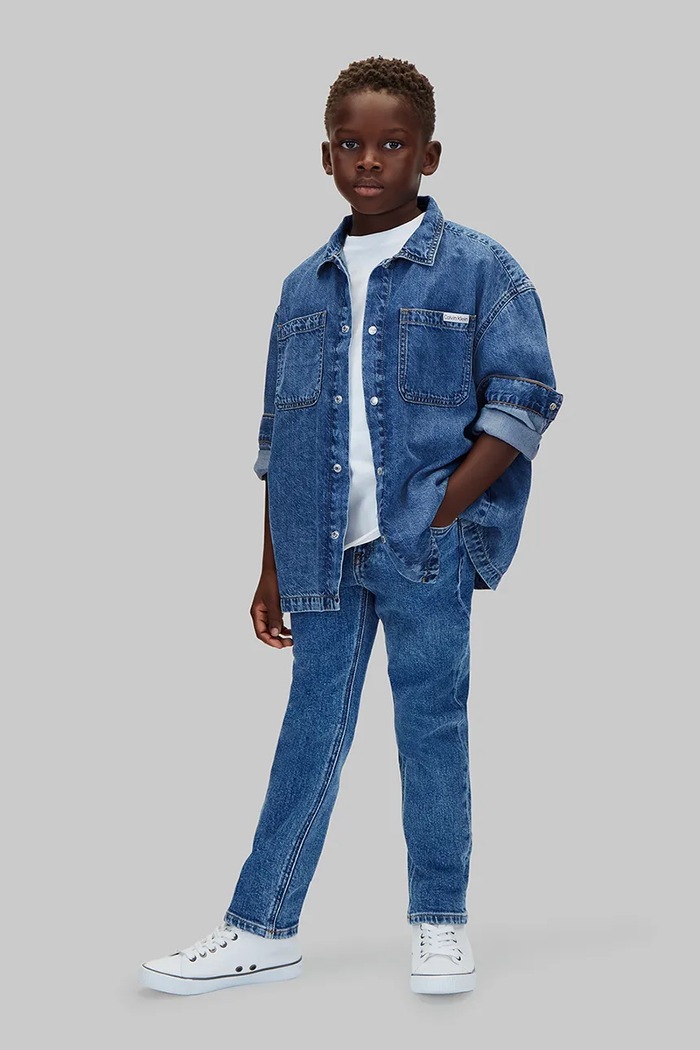 Calvin Klein Jeans jeansy dziecięce Dad niebieski LVCKTJC71B.9BY2