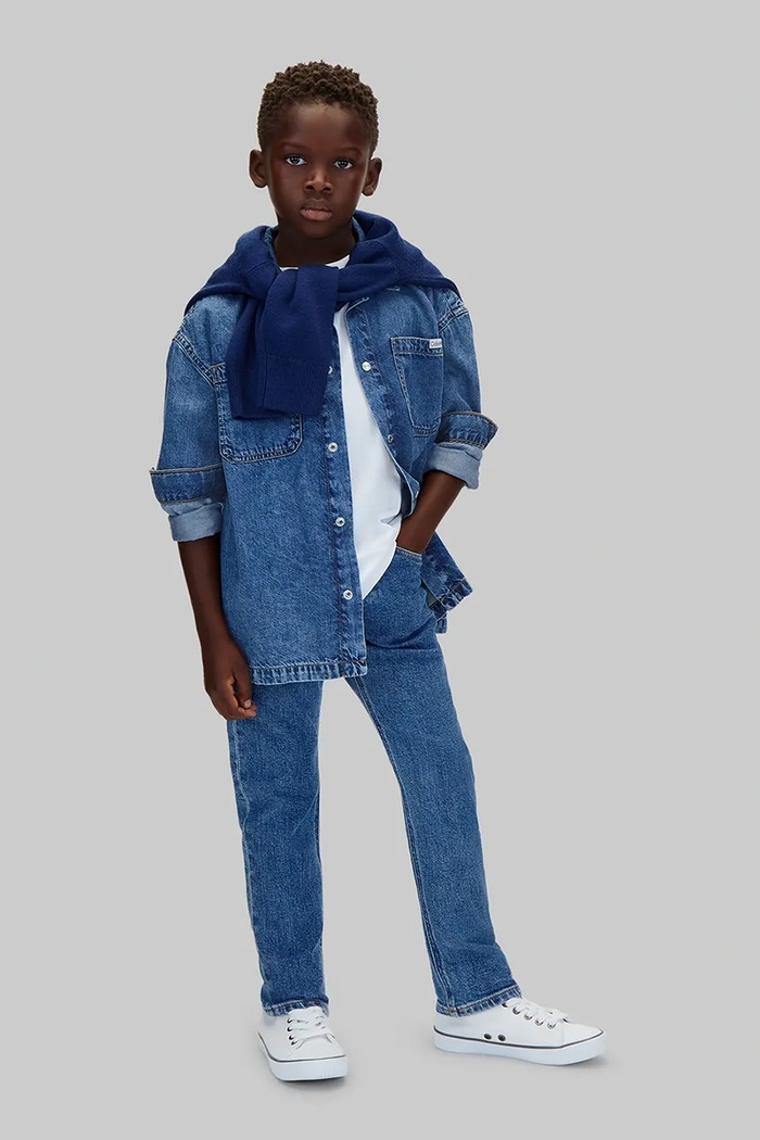Calvin Klein Jeans jeansy dziecięce Dad LVCKTJC71B.9BY2 niebieski