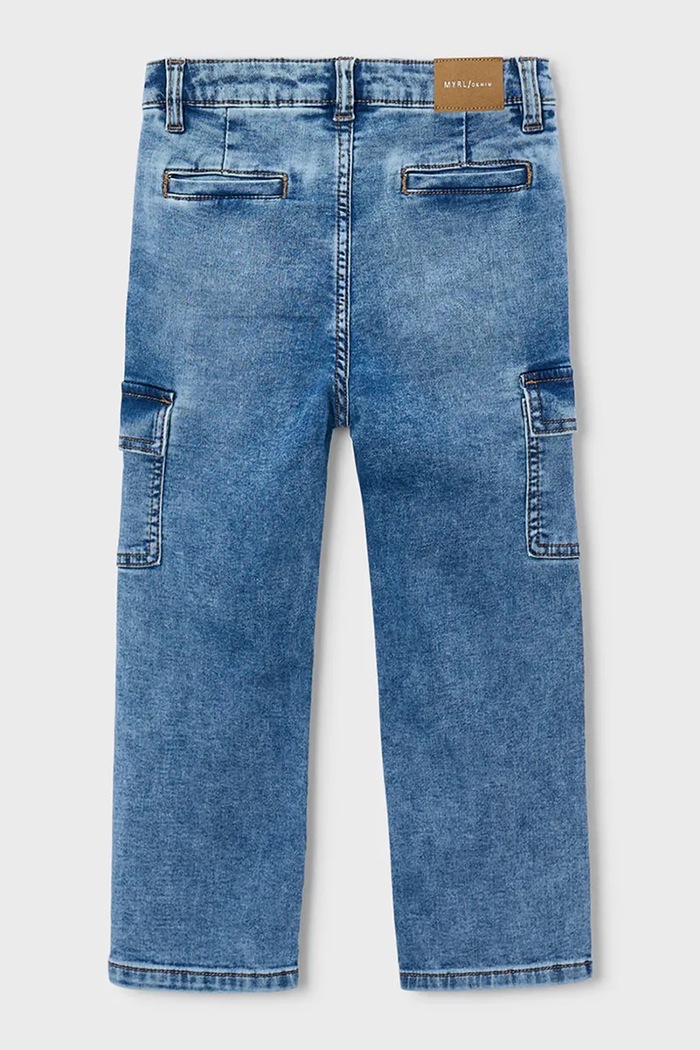 Момче Mayoral Дънки за деца soft denim cargo 4510.5E.Mini.9BY2 син