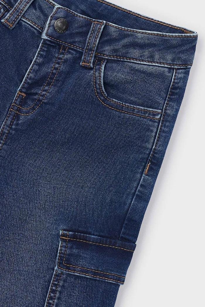 Chłopiec Mayoral Jeansy dziecięce soft denim cargo 4510.5E.Mini.9BY2 granatowy