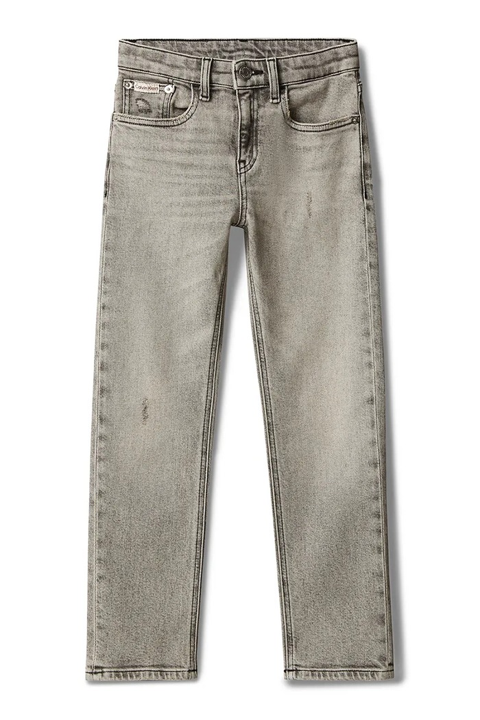 Calvin Klein Jeans jeansy straight dziecięce STRAIGHT LVCKTJC18B.128.176.9BY2 szary AW26