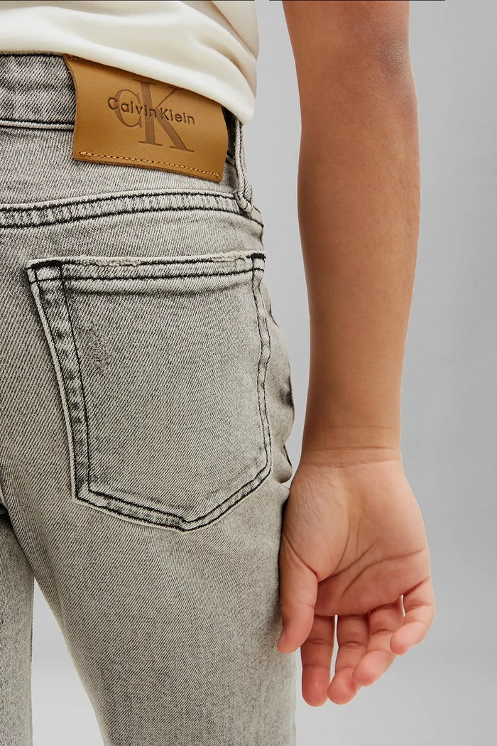 Calvin Klein Jeans jeansy straight dziecięce STRAIGHT LVCKTJC18B.128.176.9BY2 szary
