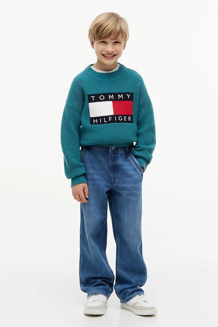 Chłopiec Tommy Hilfiger jeansy dziecięce BAGGY KB0KB10468.104.122.9BY2 niebieski