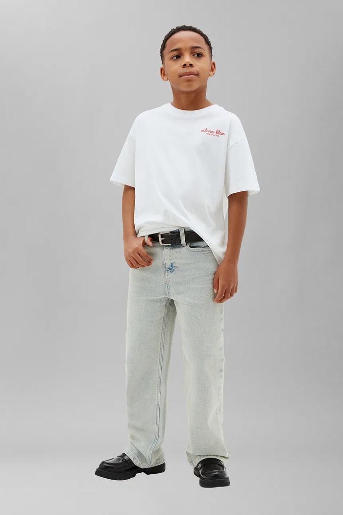 Chłopiec Calvin Klein Jeans jeansy relaxed fit dziecięce SKATER LVCKTJC21B.128.176.9BY2 szary