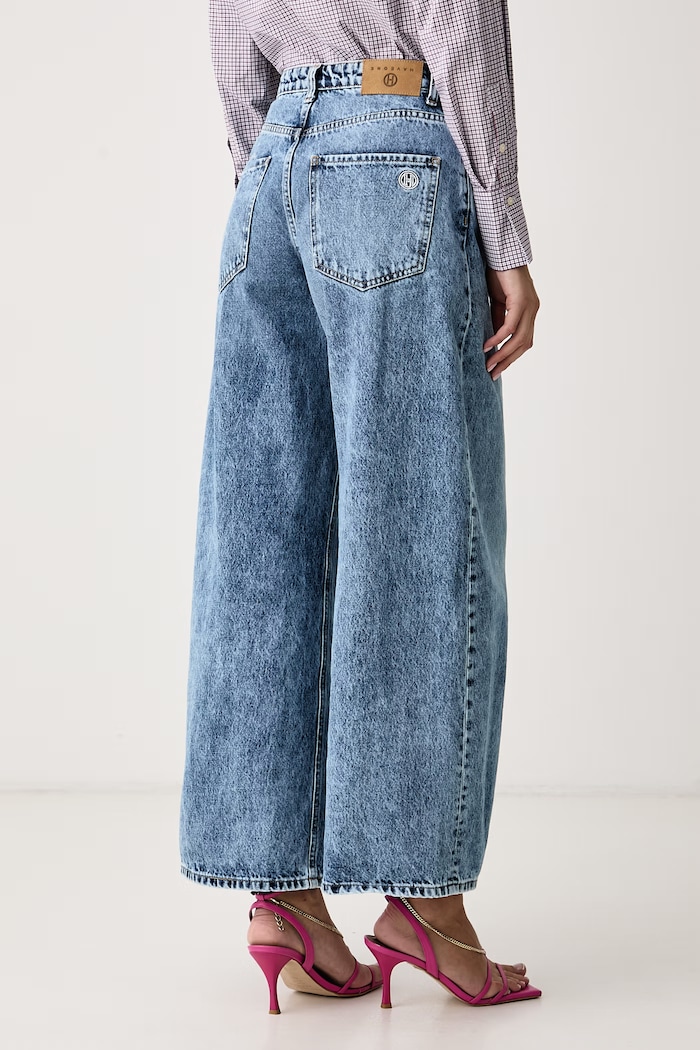 Odzież Haveone Jeansy wide leg damskie PFA.R089 niebieski