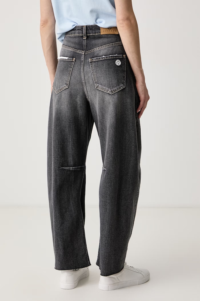 Odzież Haveone Jeansy relaxed fit damskie PFA.R088 szary