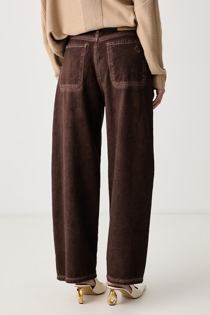 Odzież Haveone Jeansy wide leg damskie PLS.R154 brązowy