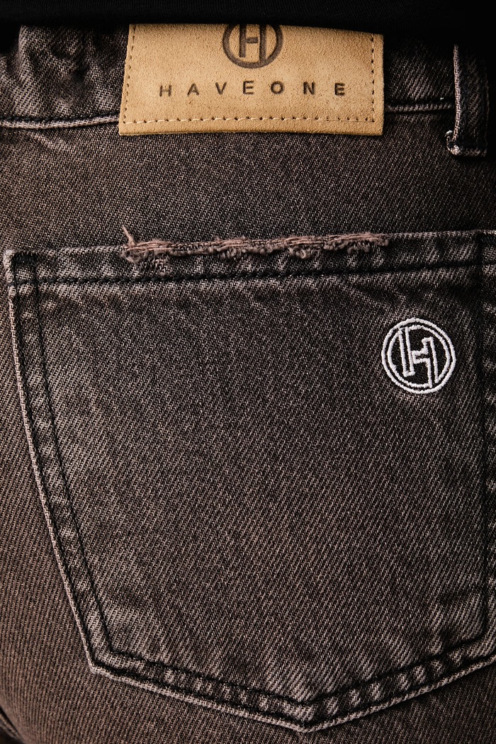 Jeansy flare damskie Haveone PLS.R144 brązowy