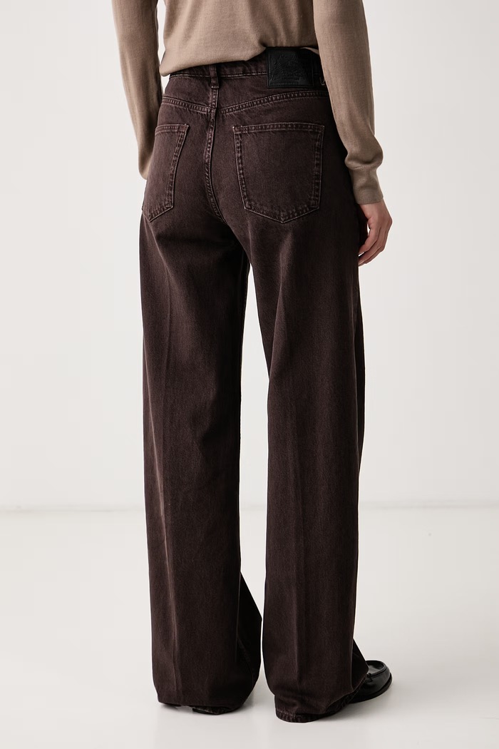 Oblečenie Sisley Rifle wide leg dámske 4RR5LE05H hnedá