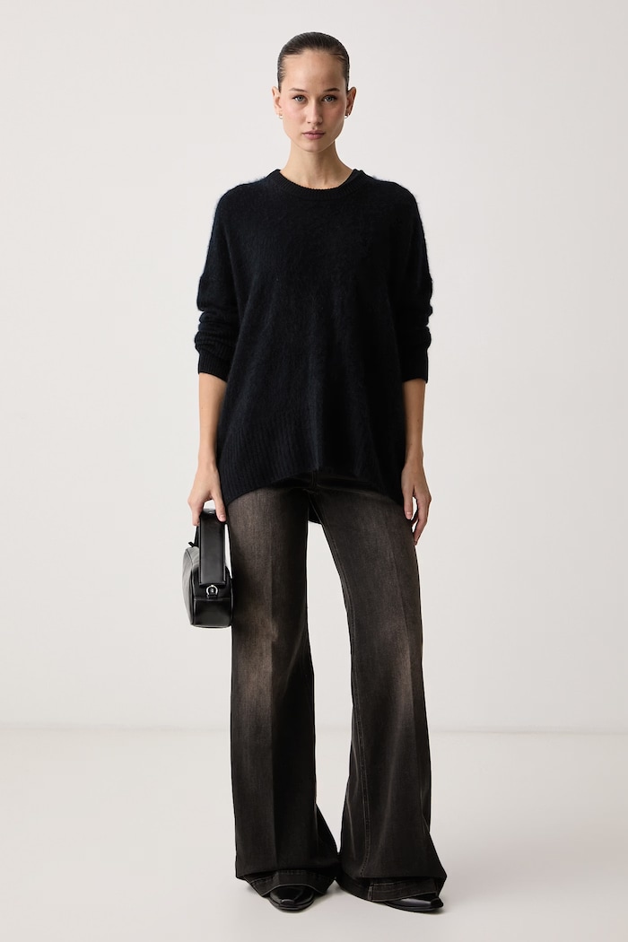 ViCOLO Jeansy wide leg damskie DAC5049 czarny AW26