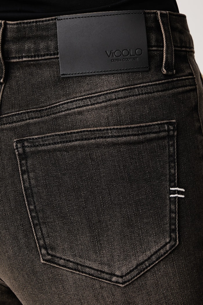 Jeansy wide leg damskie ViCOLO DAC5049 czarny