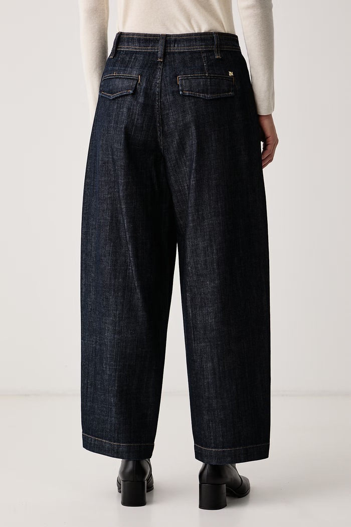 Odzież Mos Mosh Jeansy barrel damskie 185130 granatowy
