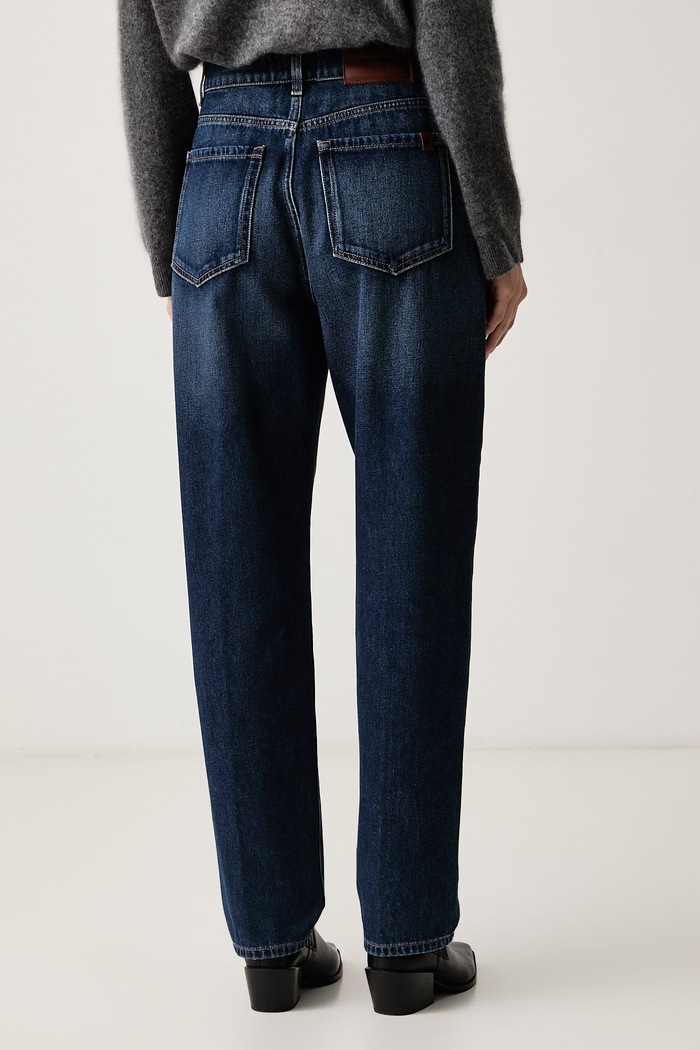 Odzież Weekend Max Mara Jeansy relaxed fit damskie WKDCEDRO 2625186042600 granatowy