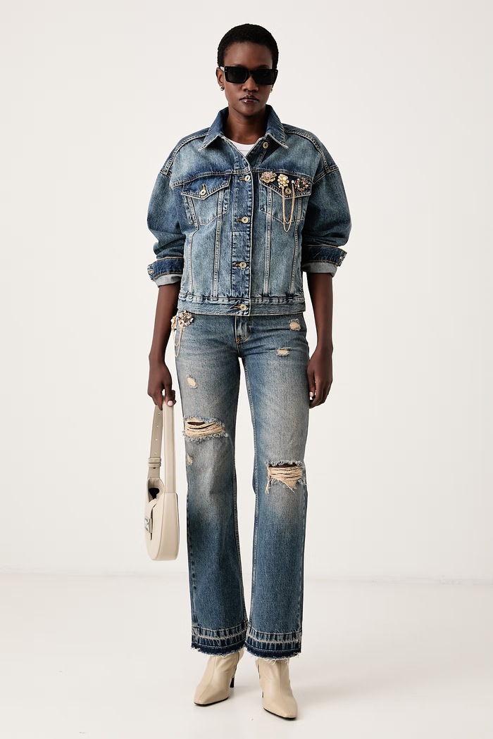 Liu Jo Rovné džíny dámské Selected by Gigi Hadid ZB7306.D0418 modrá AW26