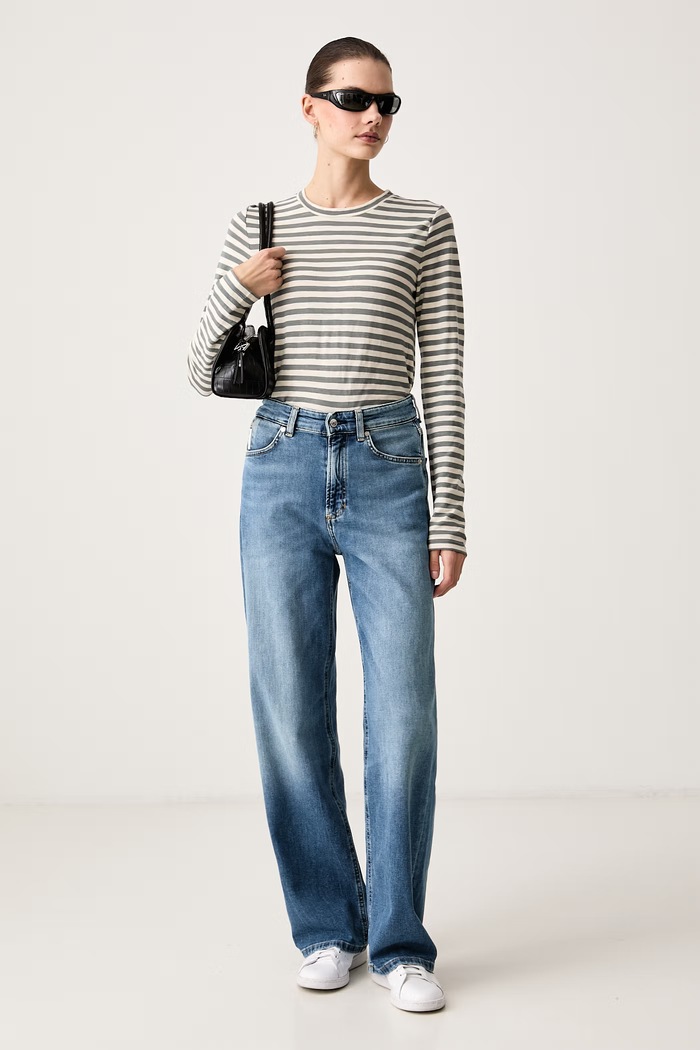 Marc O'Polo Jeansy wide leg damskie 5000007243 niebieski AW26