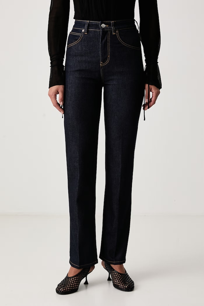 Victoria Beckham Jeansy slim fit damskie Julia granatowy 1226DJE005216U