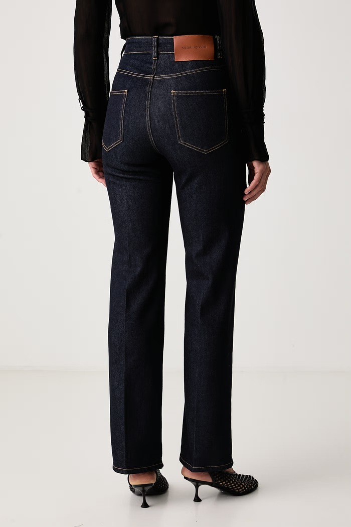 Odzież Victoria Beckham Jeansy slim fit damskie Julia 1226DJE005216U granatowy