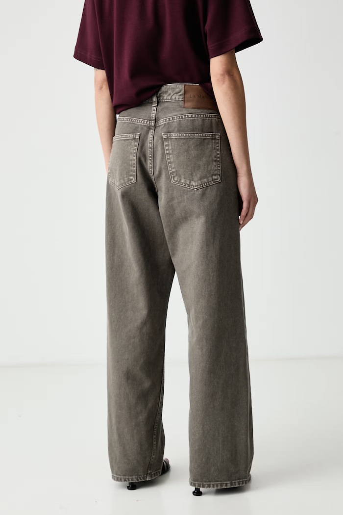 Odzież La Mania Jeansy relaxed fit damskie UMI UMI szary