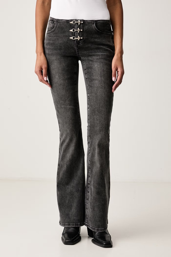 The Ragged Priest Jeansy flare damskie czarny RPAW261071DN