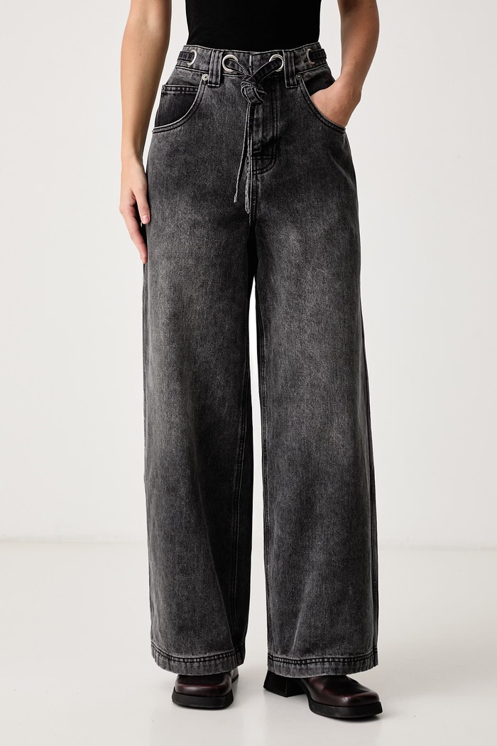 The Ragged Priest Jeansy relaxed fit damskie szary RPAW261012DN