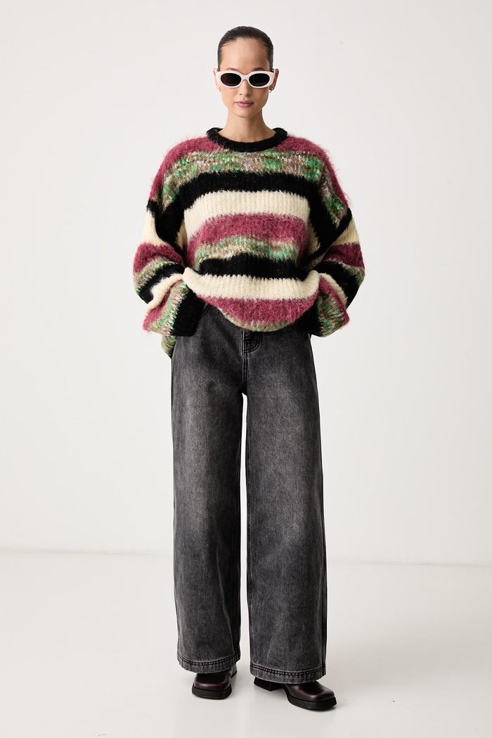 The Ragged Priest Jeansy relaxed fit damskie RPAW261012DN szary AW26