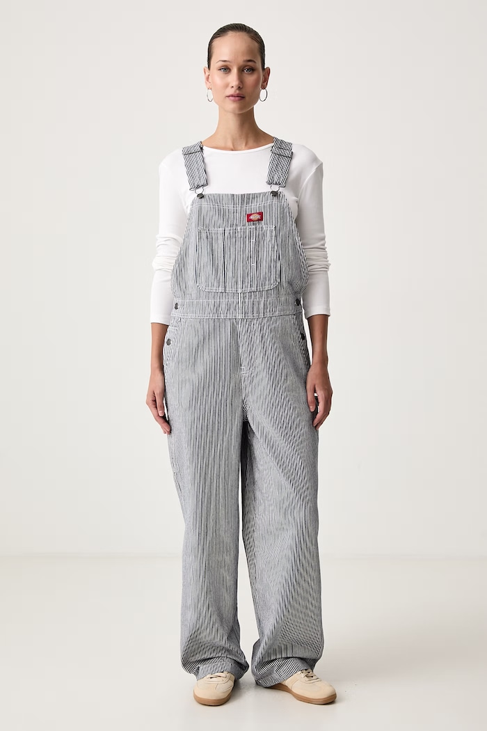 Dickies Ogrodniczki bawełniane damskie granatowy DK0A8829RI21