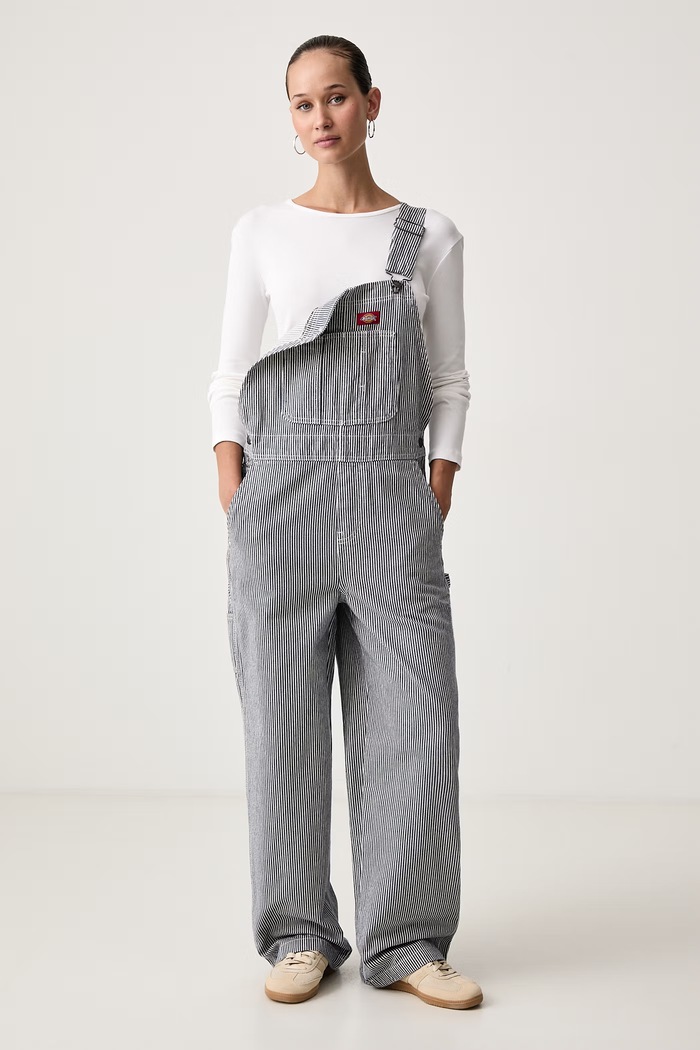 Dickies Ogrodniczki bawełniane damskie DK0A8829RI21 granatowy AW26