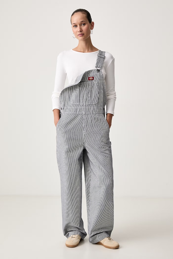 Dickies Ogrodniczki bawełniane damskie DK0A8829RI21 granatowy AW26