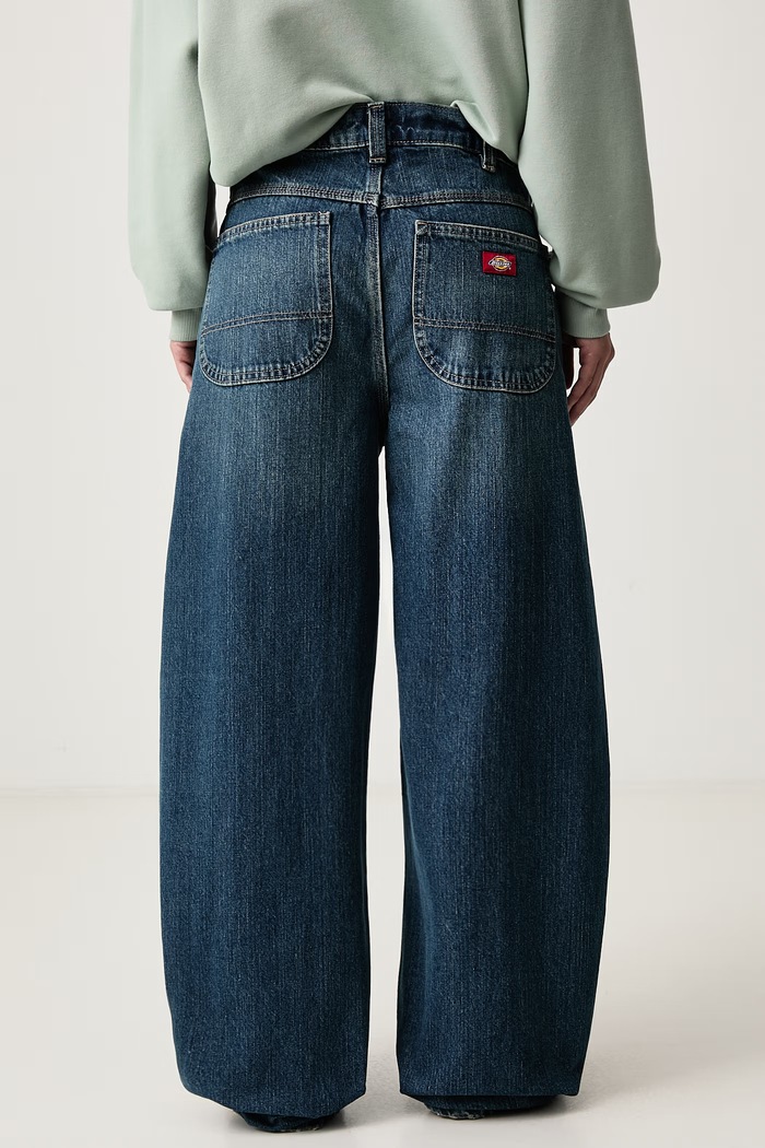 Odzież Dickies Jeansy barrel damskie DK0A8C2IL891 niebieski