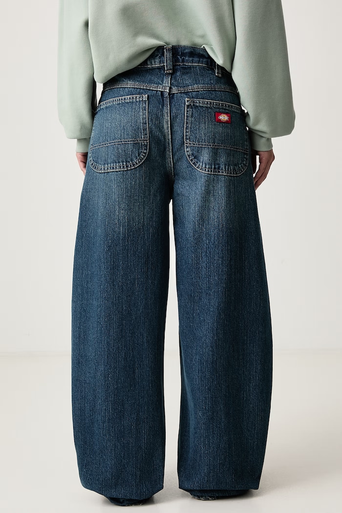 Odzież Dickies Jeansy barrel damskie DK0A8C2IL891 niebieski