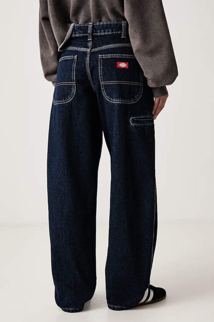 Odzież Dickies Jeansy loose damskie DK0A885J0DD1 granatowy