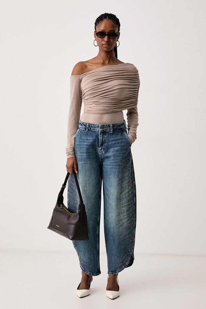 Liu Jo Jeansy balloon damskie UF6213.D4854 niebieski AW26