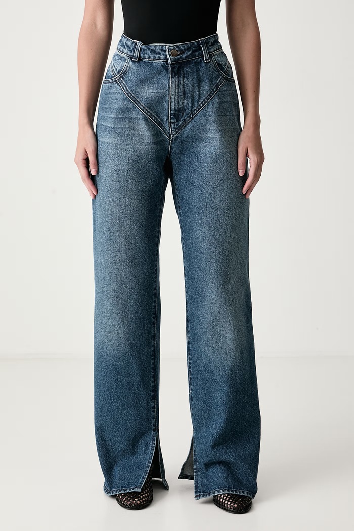 Le Privé Jeansy straight damskie DEMI JEANS BLEU niebieski LP00831