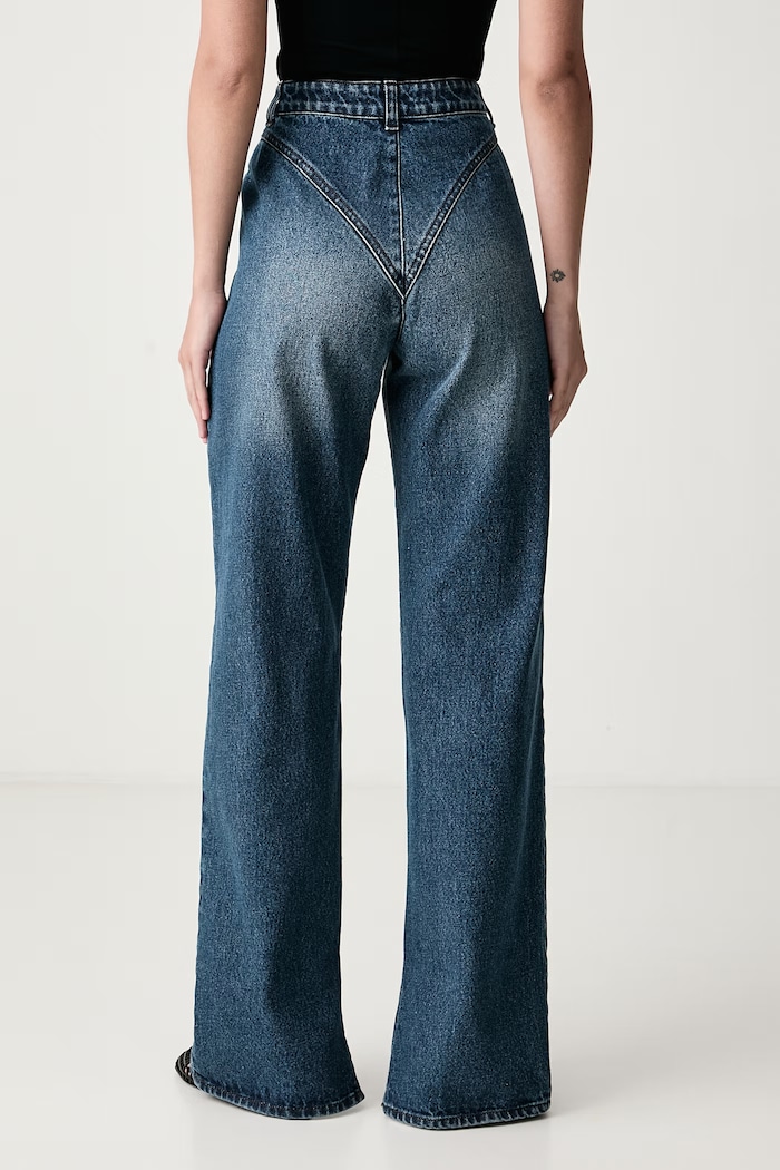 Odzież Le Privé Jeansy straight damskie DEMI JEANS BLEU LP00831 niebieski