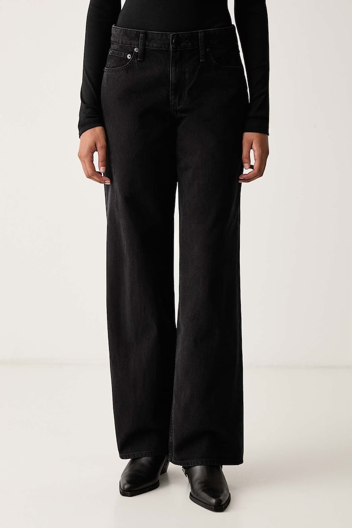 rag & bone Jeansy relaxed fit damskie czarny RJ9D26F1RSH