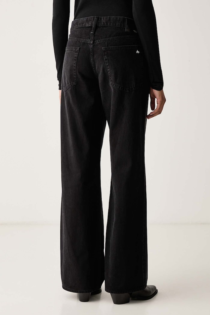 Odzież rag & bone Jeansy relaxed fit damskie RJ9D26F1RSH czarny