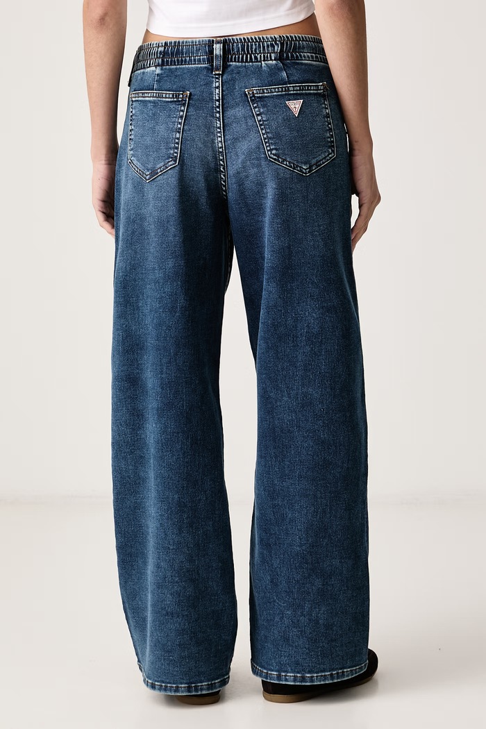 Oblečení Guess Jeans Wide leg džíny dámské W6BA23.D1797 modrá