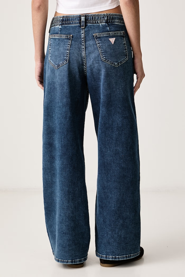 Oblečení Guess Jeans Wide leg džíny dámské W6BA23.D1797 modrá