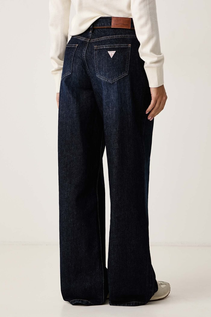 Odzież Guess Jeans Jeansy wide leg damskie W6BA0Y.D1793 granatowy