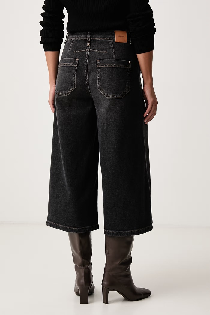 Odzież Mos Mosh Jeansy wide leg damskie 182680 czarny
