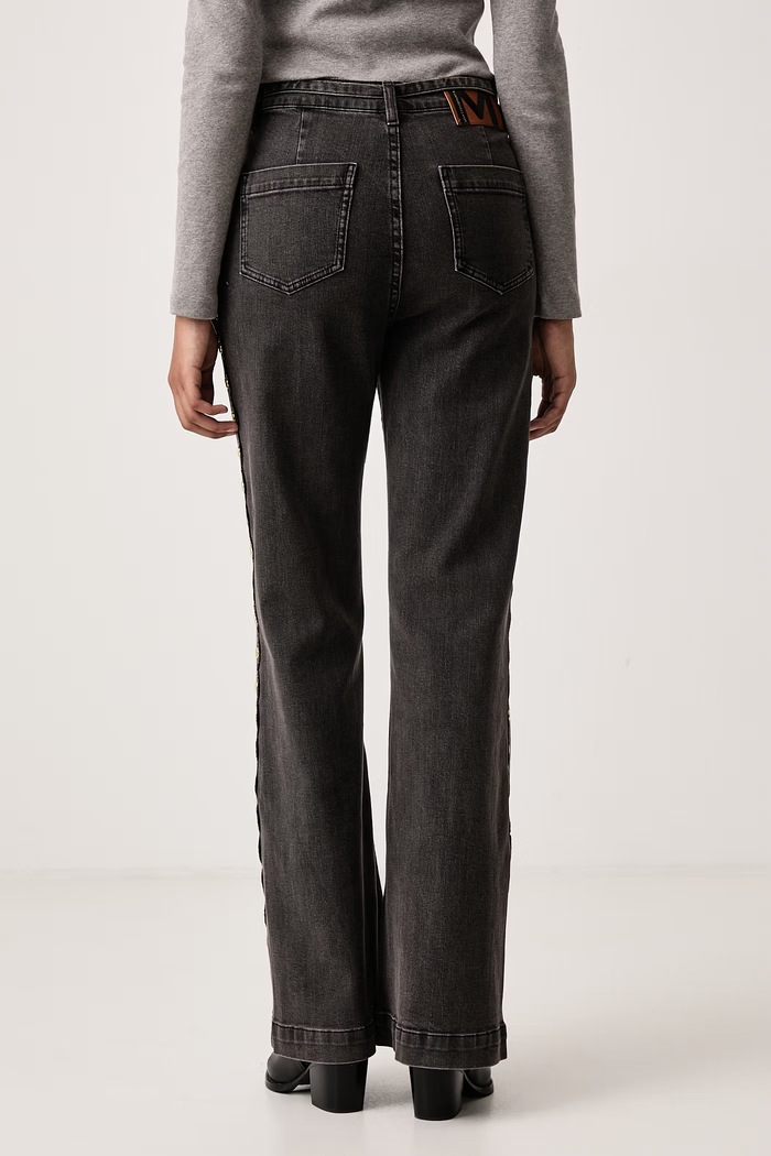 Odzież Lola Casademunt Jeansy flare damskie MF2614011 szary