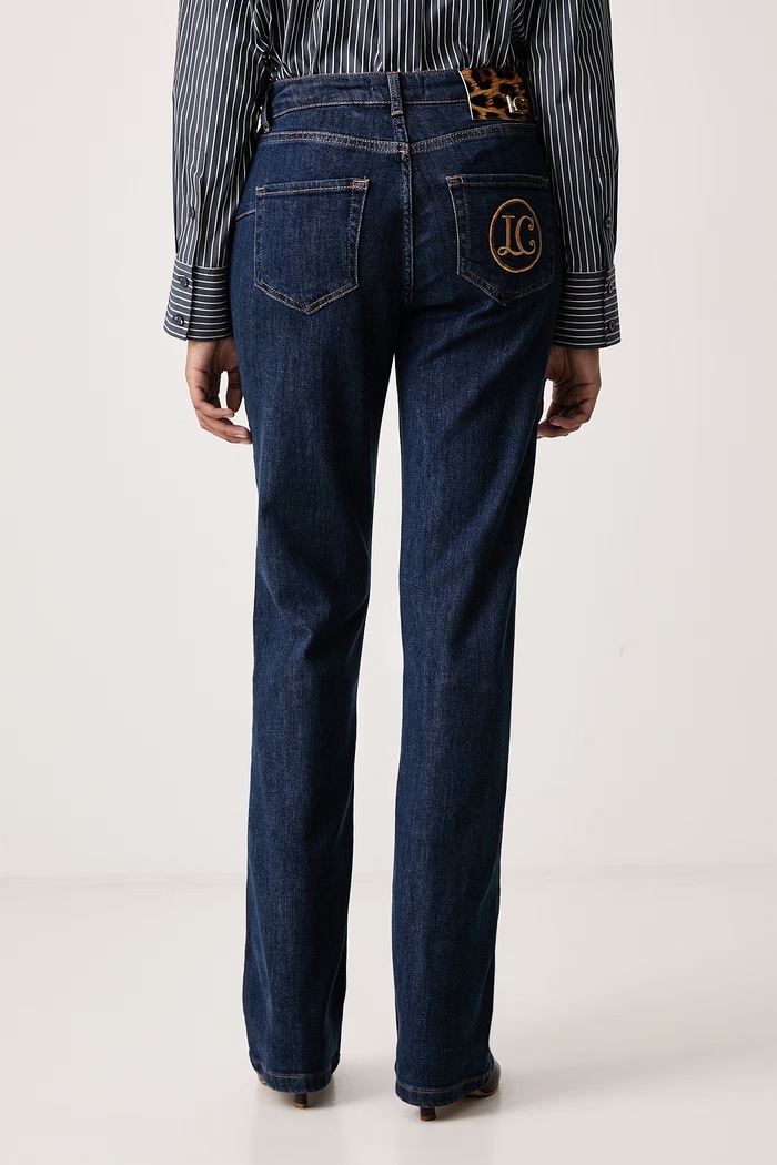 Odzież Lola Casademunt Jeansy straight damskie LF2614022 granatowy